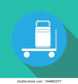 trolley icon with long shadow