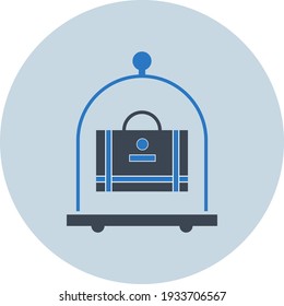 Trolley icon. Luggage van, bag bearer car, luggage trolley icon.