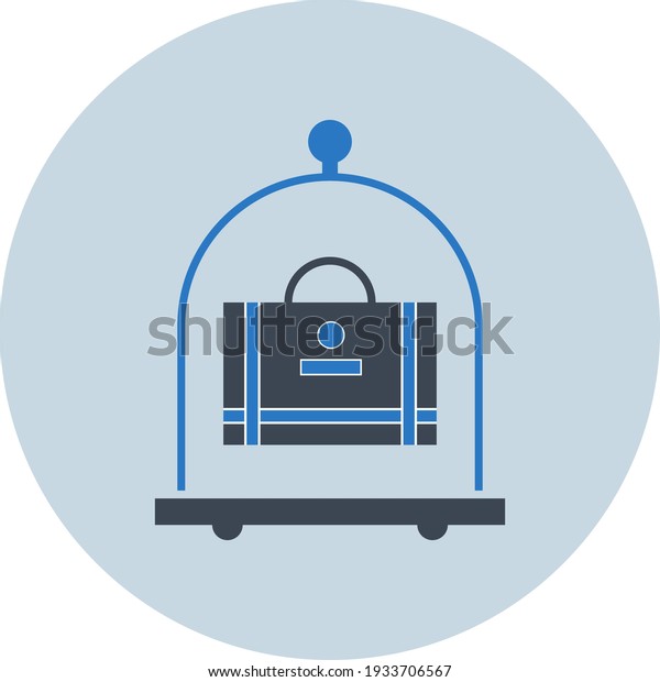 Trolley icon. Luggage van, bag bearer car, luggage\
trolley icon.