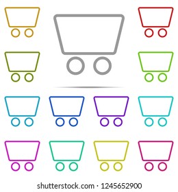 trolley icon in multi color. Simple outline vector of web, minimalistic set for UI and UX, website or mobile application