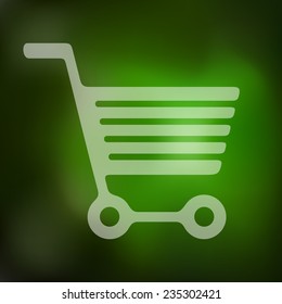 trolley icon on blurred background