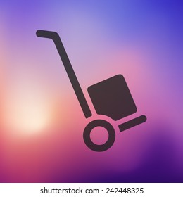 trolley icon on blurred background