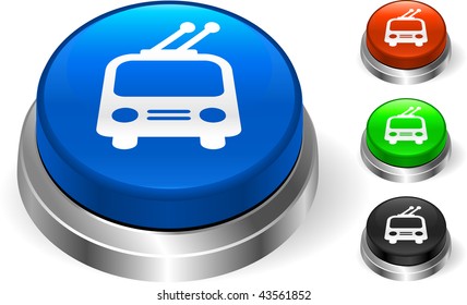 Trolley Icon on Internet Button Original Vector Illustration Three Dimensional Buttons
