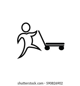 trolley icon on white background