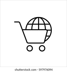 trolley icon on white background