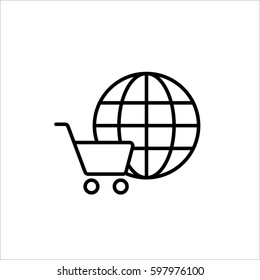 trolley icon on white background
