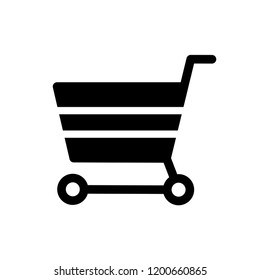 Trolley Icon. Online Shop Cart Vector on White Background. Flat with Glyph Style. EPS 10.