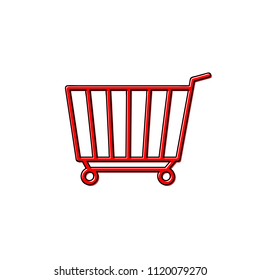 Trolley icon, outline design template, shopping cart, vector illustration