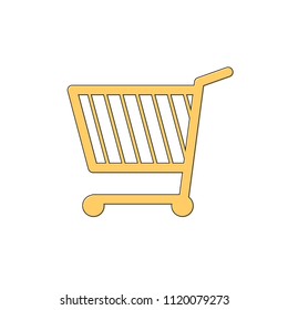 Trolley icon, outline design template, shopping cart, vector illustration