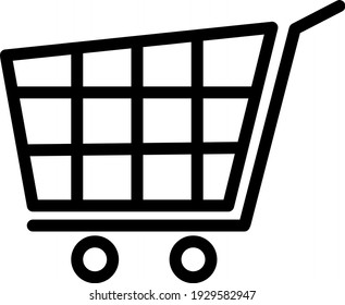 Trolley icon outline for e-commerce website