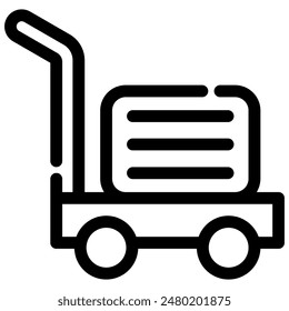 trolley icon with outline style