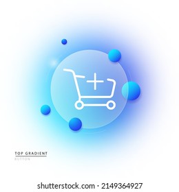 Trolley Icon. Purchase In The Store. Holiday Shopping. Buying A Gift. Purchase Returns. Refusal To Purchase. Gradient Blur Button With Glassmorphism. Clear Glass Construction.