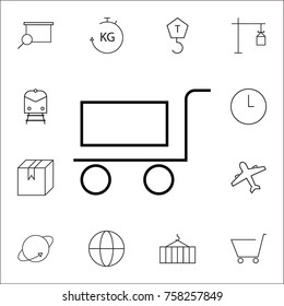 Trolley Icon. Set of Logistic icons. Premium quality graphic design. Signs, outline symbols collection, simple thin line icon for websites, web design, mobile, info graphics icon on white background