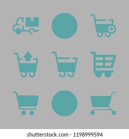 trolley icon set. vector set about supermarkets, shopping cart, cart and carts icons set.