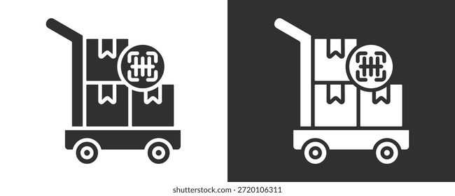 Colección De Vector Del Icono De La Carretilla Aislada En Blanco Y Negro