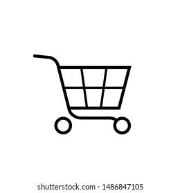 Trolley Icon. Shoping Cart Illustration As A Simple Vector Sign & Trendy Symbol for Design,  Websites, Presentation or Mobile Application. 