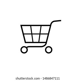 Trolley Icon. Shopping Cart Illustration. Applied as Trendy Symbol for Design Elements, Websites, Presentation and Application - Vector. 