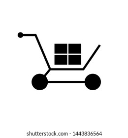 Trolley Icon. Shopping Cart in Simple Vector Sign & Trendy Symbol for Design, E-Commerce Websites, Presentation or Mobile Application. 