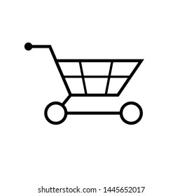 Trolley Icon. Shopping Cart in Simple Vector Sign & Trendy Symbol for Design, E-Commerce Websites, Presentation or Mobile Application. 