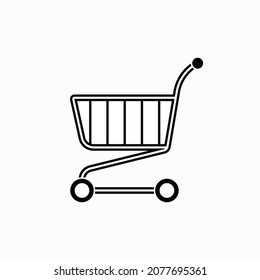 Trolley Icon. Shopping Cart Symbol - Vector.