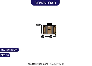 Trolley icon in trendy flat style isolated on white background vector illustration