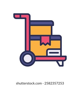 trolley icon. vector filled color icon for your website, mobile, presentation, and logo design.