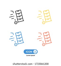 Trolley icon vector four color isolated on white background.