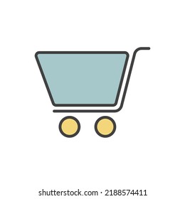 trolley icon vector illustration logo template for many purpose. Isolated on white background. full color cartoon