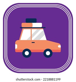trolley icon vector image with luggage on purple background