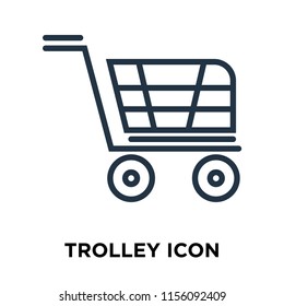 Trolley icon vector isolated on white background, Trolley transparent sign , thin symbols or lined elements in outline style