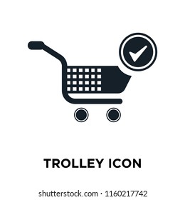 Trolley icon vector isolated on white background, Trolley transparent sign