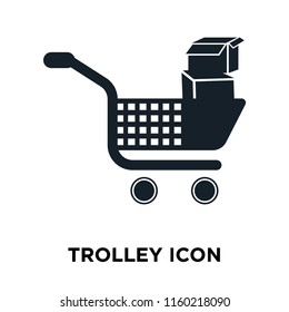 Trolley icon vector isolated on white background, Trolley transparent sign