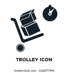 Trolley icon vector isolated on white background, Trolley transparent sign