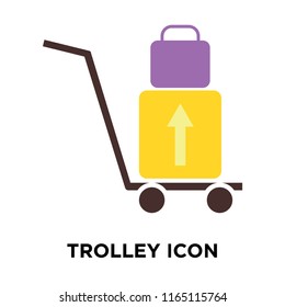Trolley icon vector isolated on white background, Trolley transparent sign , delivery symbols