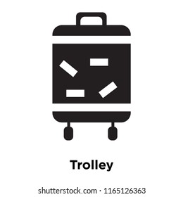 Trolley icon vector isolated on white background, Trolley transparent sign , vacation symbols