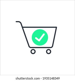 Trolley Icon Vector Logo Template. Concept of online shopping, e-commerce stock illustration.  Shopping basket icon sign. Shop cart icon, buy symbol. Wireless payment icon.