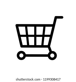 Trolley Icon Vector on Line Art Style. 