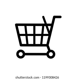Trolley Icon Vector on Line Art Style. 