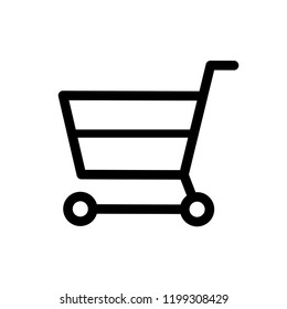Trolley Icon Vector on Line Art Style. 
