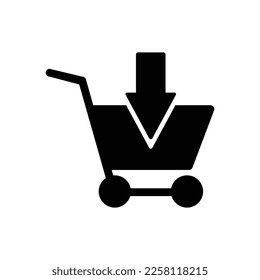 Trolley-Symbol-Vektorgrafik auf trendigem Design
