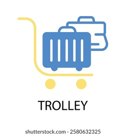 trolley icon. vector.Editable stroke.linear style sign for use web design,logo.Symbol illustration.