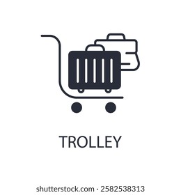 trolley icon. vector.Editable stroke.linear style sign for use web design,logo.Symbol illustration.