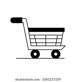 trolley icon with white background vector stock illustration