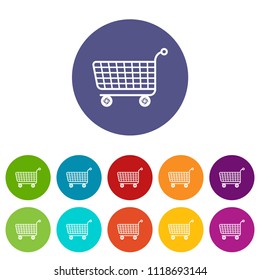 Trolley icons color set vector for any web design on white background