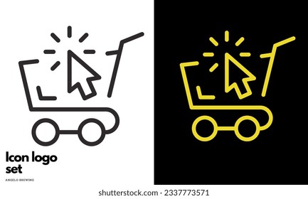 Trolley icons of shopping baskets and carts Collection of icons for the store such as carts and shopping baskets mobile and online store. 