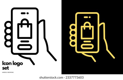 Trolley icons of shopping baskets and carts Collection of icons for the store such as carts and shopping baskets mobile and online store. 
