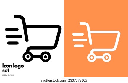 Trolley icons of shopping baskets and carts Collection of icons for the store such as carts and shopping baskets mobile and online store. 