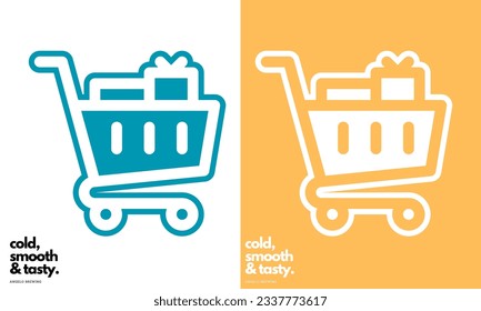 Trolley icons of shopping baskets and carts Collection of icons for the store such as carts and shopping baskets mobile and online store. 
