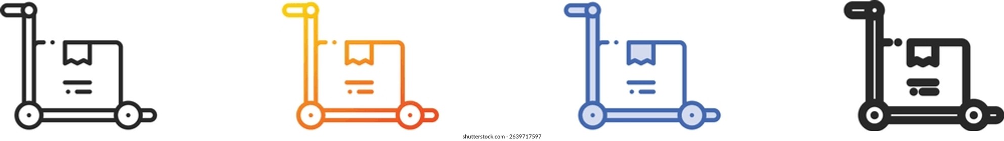 trolley icon.Thin Linear, Gradient, Blue Stroke and bold Style Design Isolated On White Background