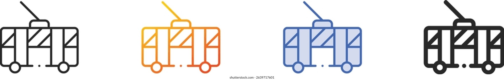 trolley icon.Thin Linear, Gradient, Blue Stroke and bold Style Design Isolated On White Background